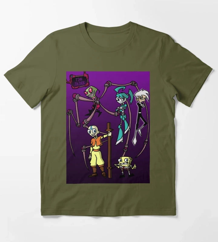 Nicktoon Invaders T-Shirt Olive Green