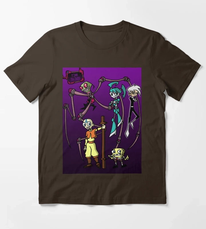 Nicktoon Invaders T-Shirt Brown