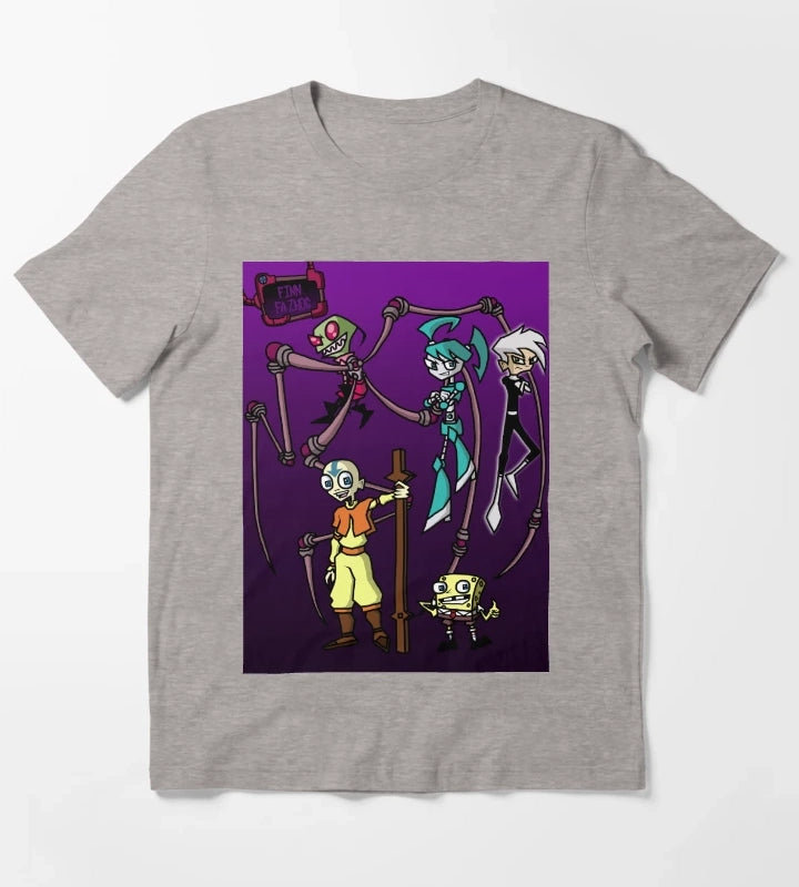 Nicktoon Invaders T-Shirt Heather Grey