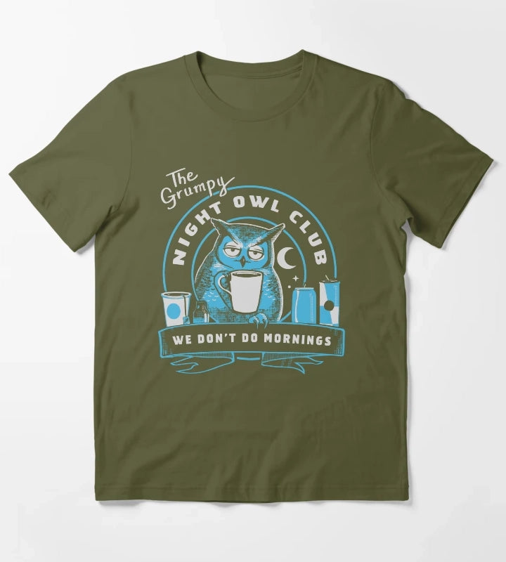 Night Owl Club T-Shirt Olive Green