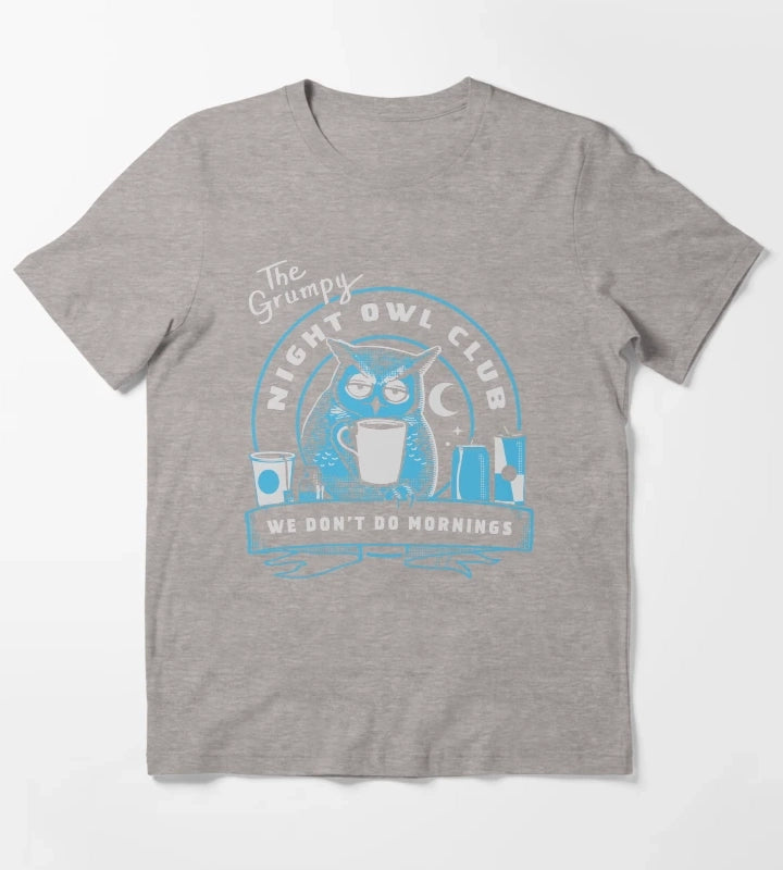 Night Owl Club T-Shirt Heather Grey