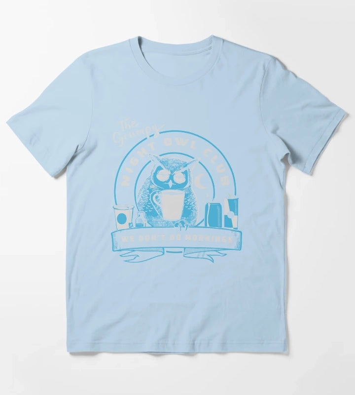 Night Owl Club T-Shirt Sky Blue