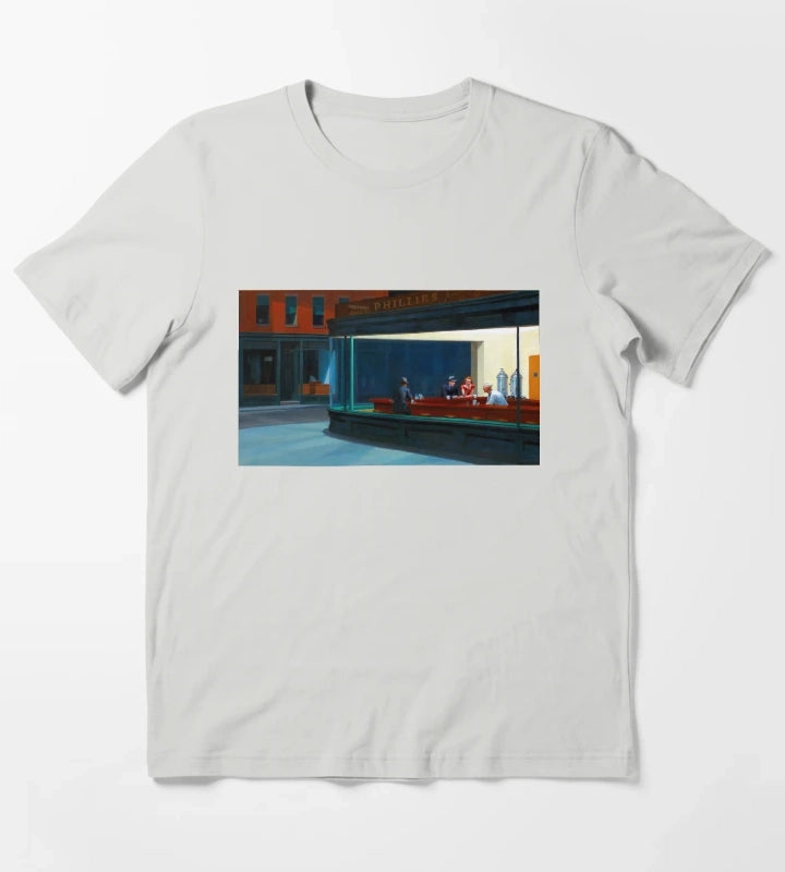 Nighthawks by Edward Hopper 1942 T-Shirt Light Grey