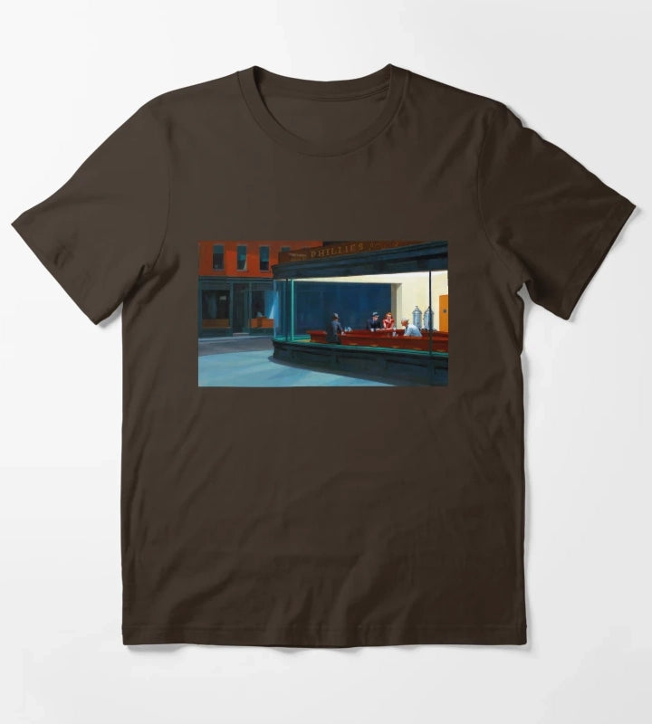 Nighthawks by Edward Hopper 1942 T-Shirt Brown