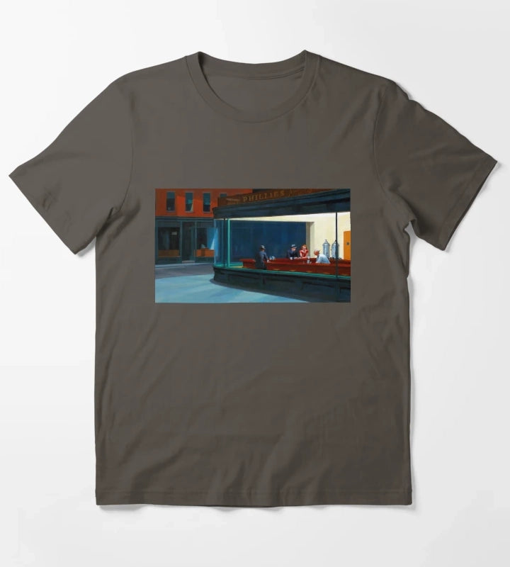 Nighthawks by Edward Hopper 1942 T-Shirt Dark Grey