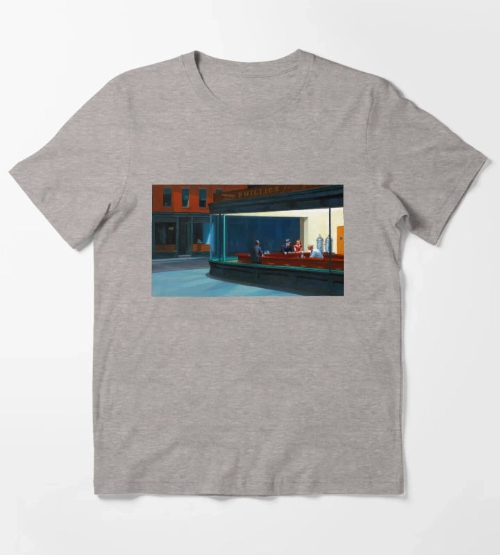 Nighthawks by Edward Hopper 1942 T-Shirt Heather Grey