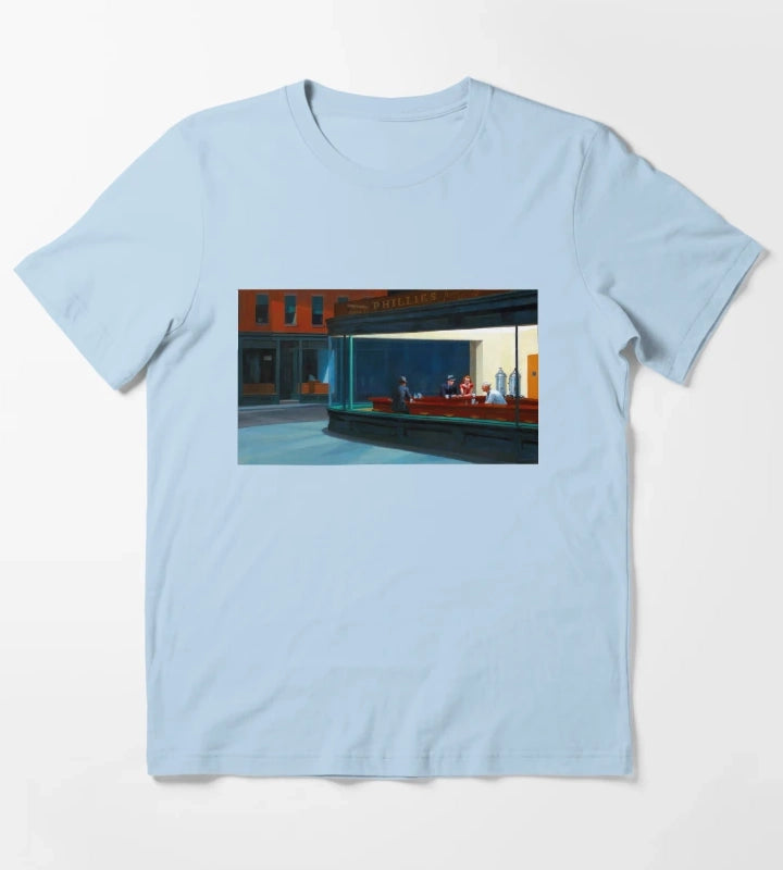 Nighthawks by Edward Hopper 1942 T-Shirt Sky Blue
