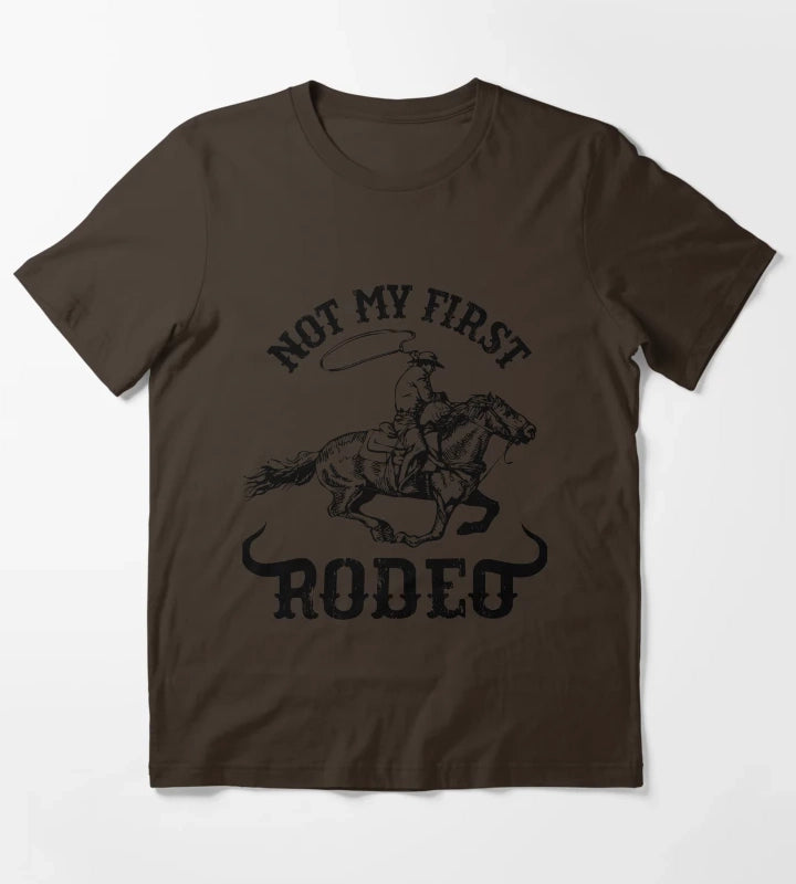 Not My First Rodeo Western Vintage Retro Tee For Mens Womens T-Shirt Brown
