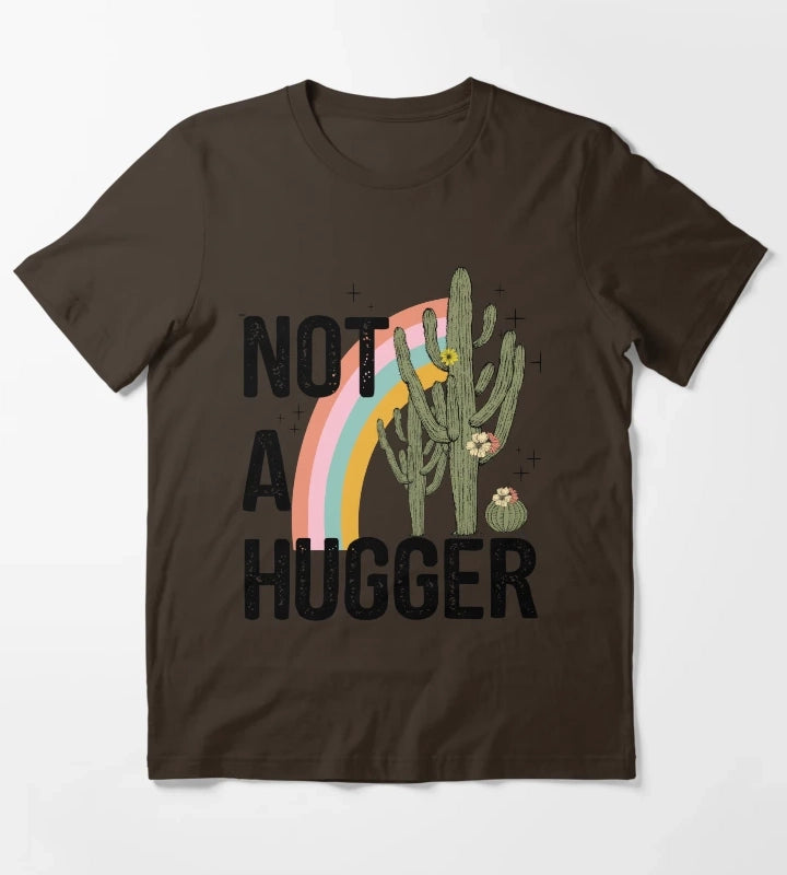 Not a hugger cacti cactus T-Shirt Brown