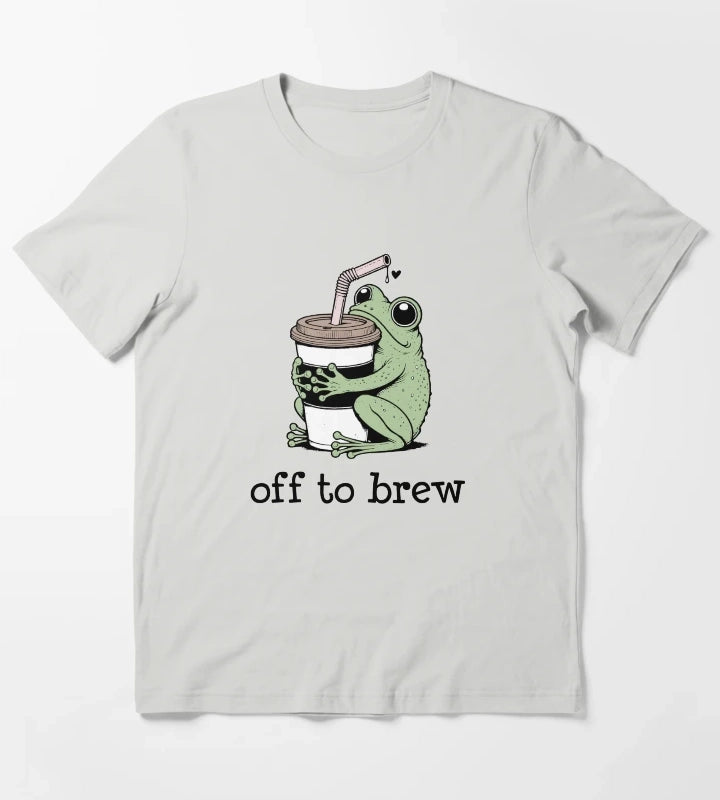 Off to Brew Coffee T-Shirt Light Grey