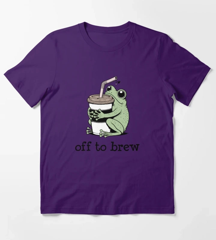 Off to Brew Coffee T-Shirt Purple