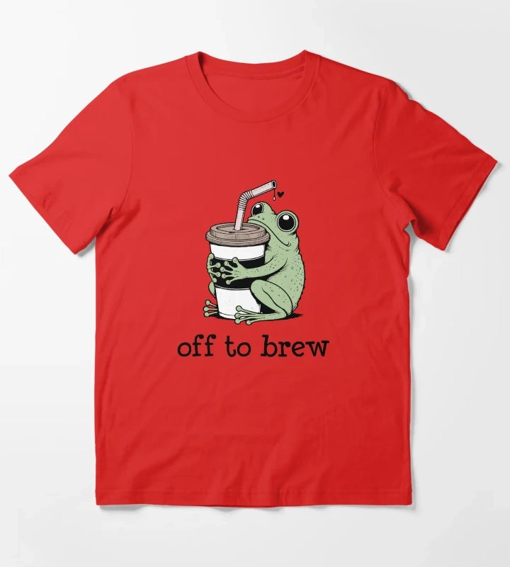 Off to Brew Coffee T-Shirt Red
