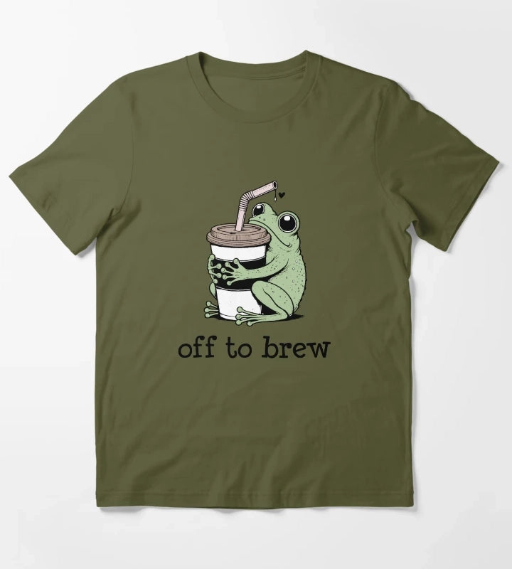Off to Brew Coffee T-Shirt Olive Green