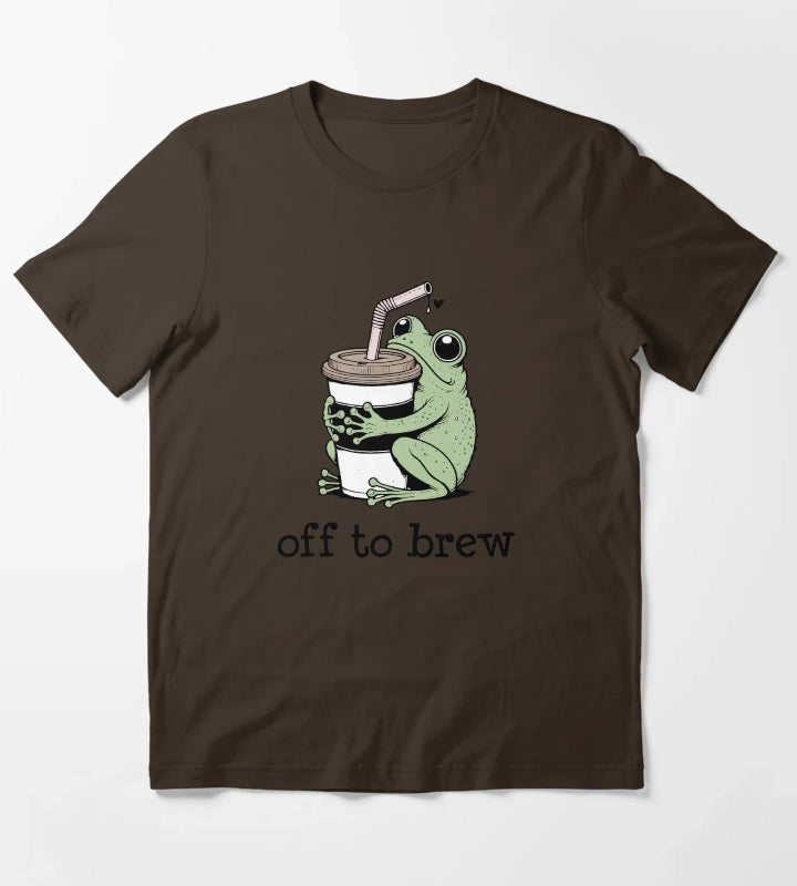 Off to Brew Coffee T-Shirt Brown