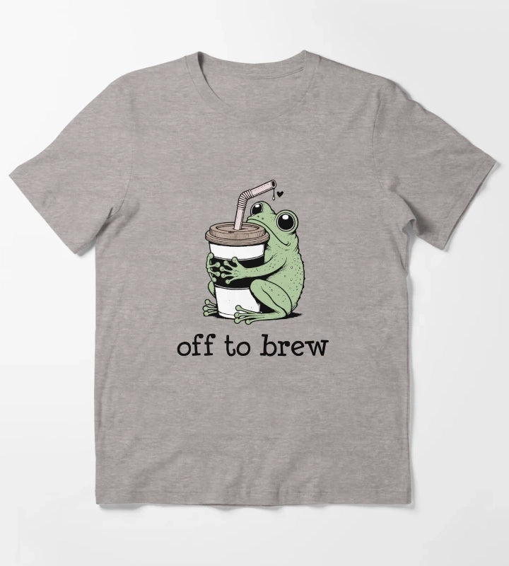 Off to Brew Coffee T-Shirt Heather Grey