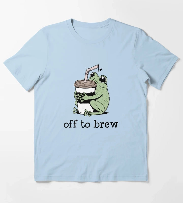 Off to Brew Coffee T-Shirt Sky Blue