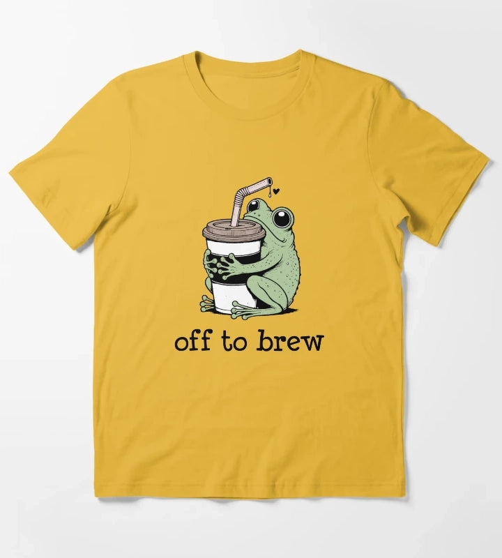 Off to Brew Coffee T-Shirt Yellow