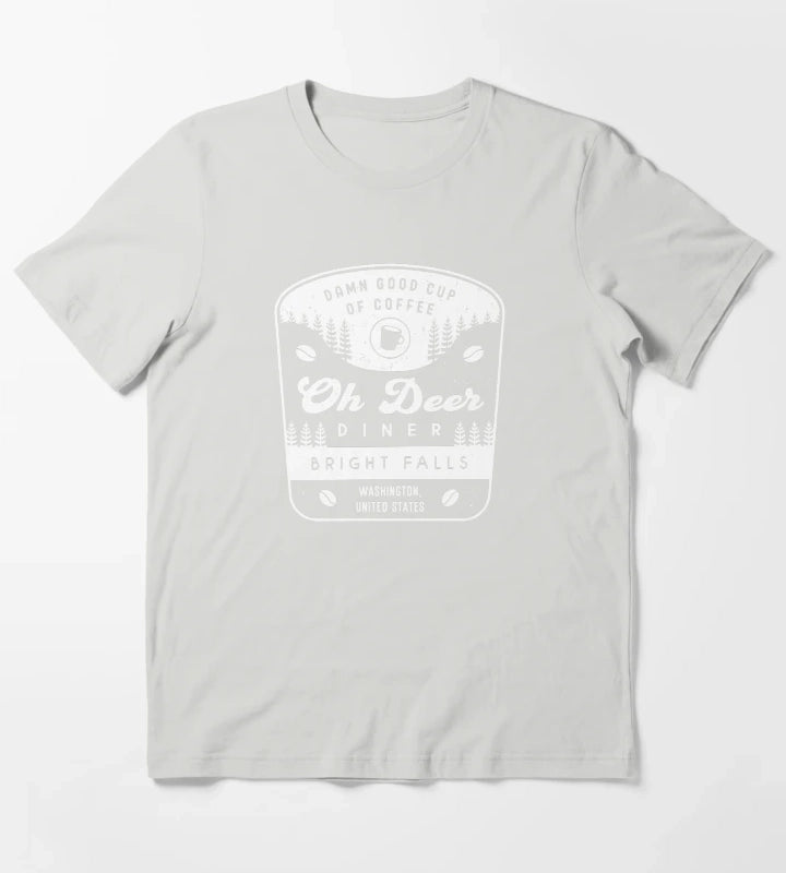 Oh Deer Diner Crest T-Shirt Light Grey