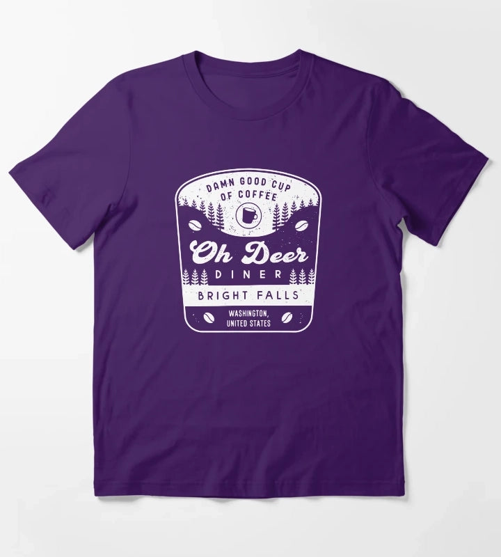 Oh Deer Diner Crest T-Shirt Purple