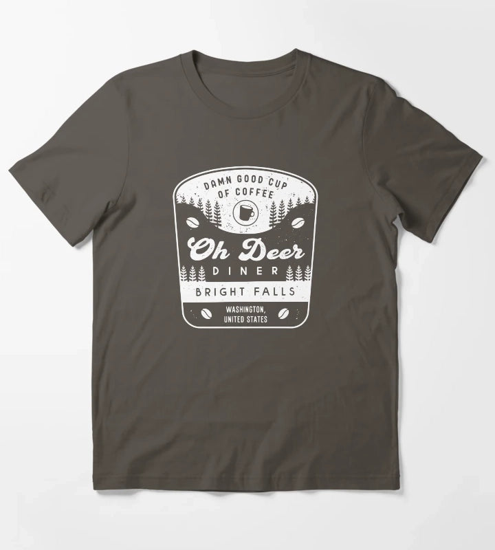 Oh Deer Diner Crest T-Shirt Dark Grey