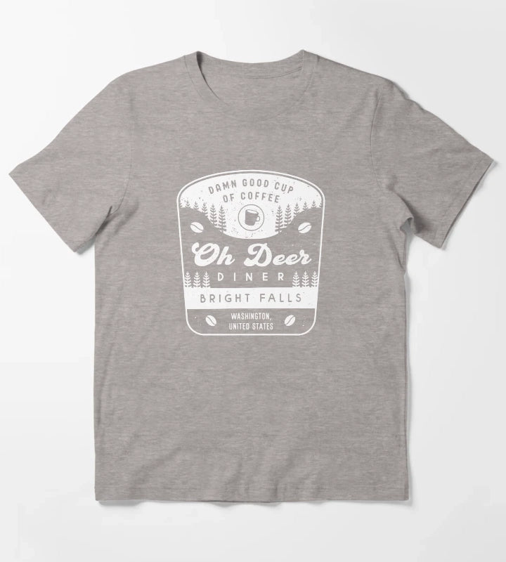 Oh Deer Diner Crest T-Shirt Heather Grey