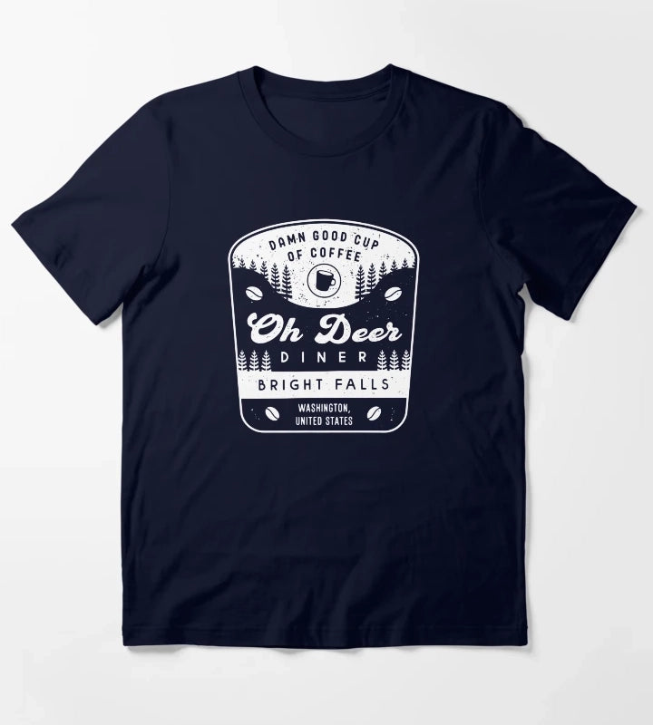 Oh Deer Diner Crest T-Shirt Navy