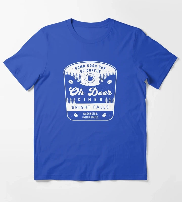 Oh Deer Diner Crest T-Shirt Blue