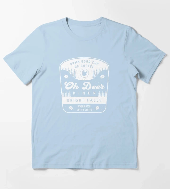 Oh Deer Diner Crest T-Shirt Sky Blue