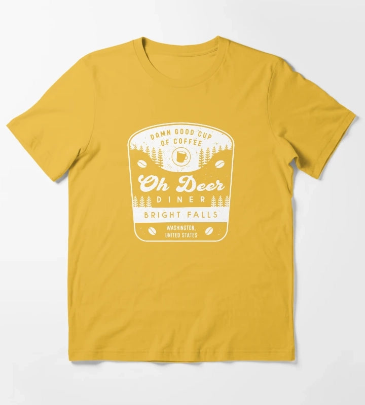 Oh Deer Diner Crest T-Shirt Yellow