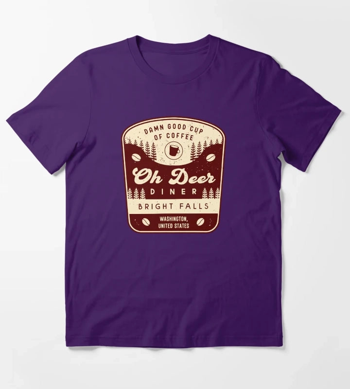 Oh Deer Diner Emblem T-Shirt Purple
