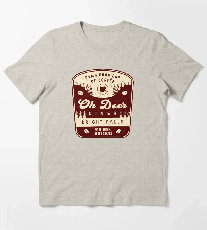 Oh Deer Diner Emblem T-Shirt Cream
