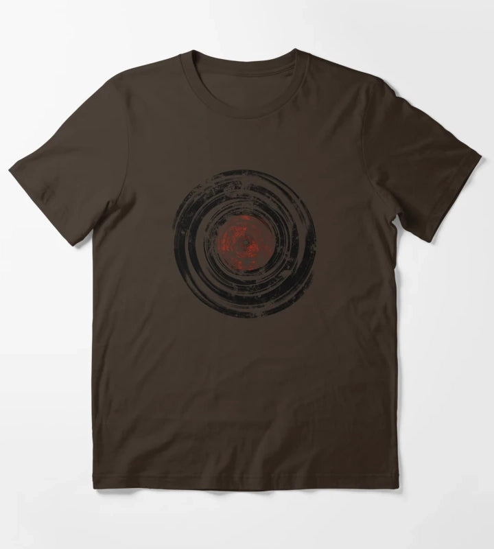 Old Vinyl Records Urban Grunge T-Shirt Brown