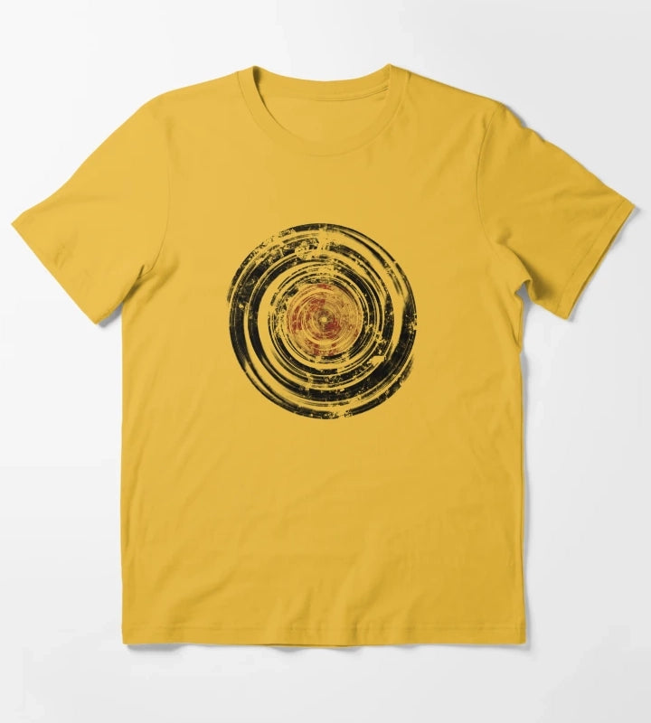 Old Vinyl Records Urban Grunge T-Shirt Yellow