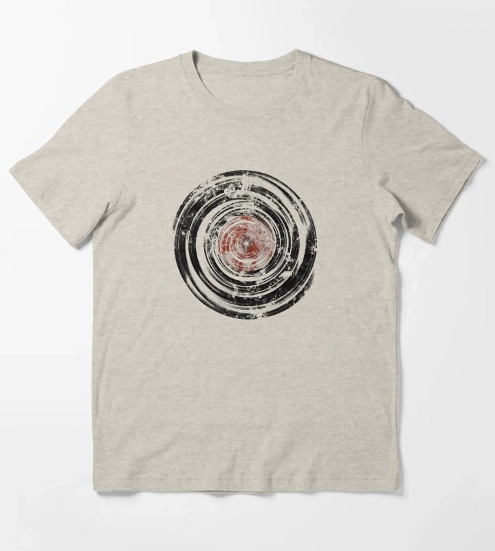 Old Vinyl Records Urban Grunge T-Shirt Cream