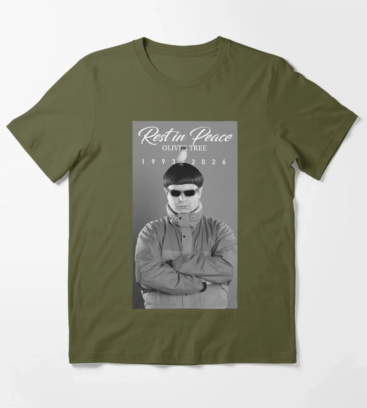 Oliver Tree Rest in Peace T-Shirt Olive Green