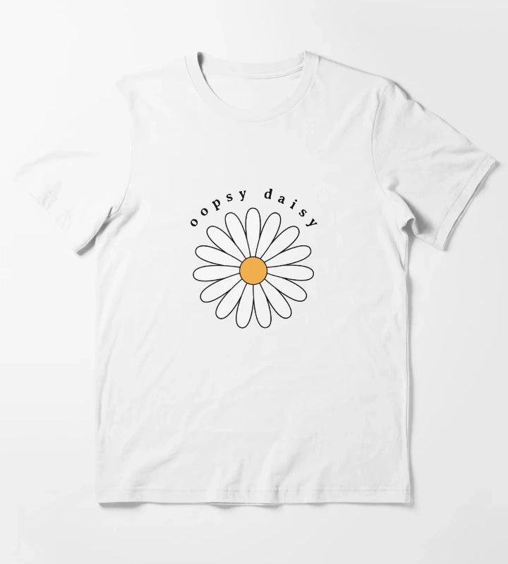 Oopsy Daisy Flower T-Shirt White
