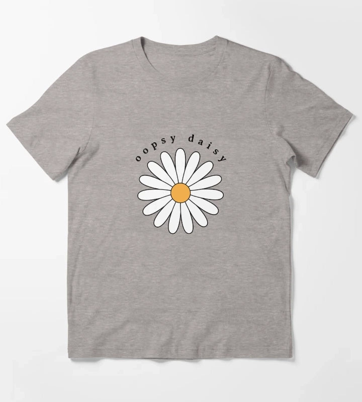 Oopsy Daisy Flower T-Shirt Heather Grey