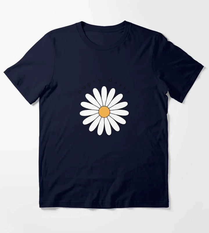 Oopsy Daisy Flower T-Shirt Navy