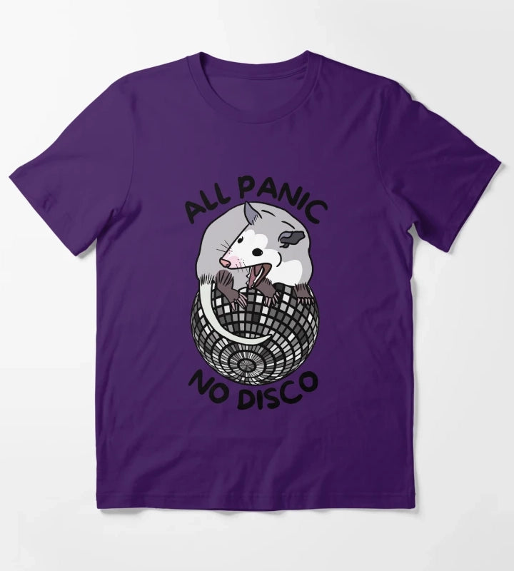 Opossum All Panic No Disco Funny Screaming T-Shirt Purple