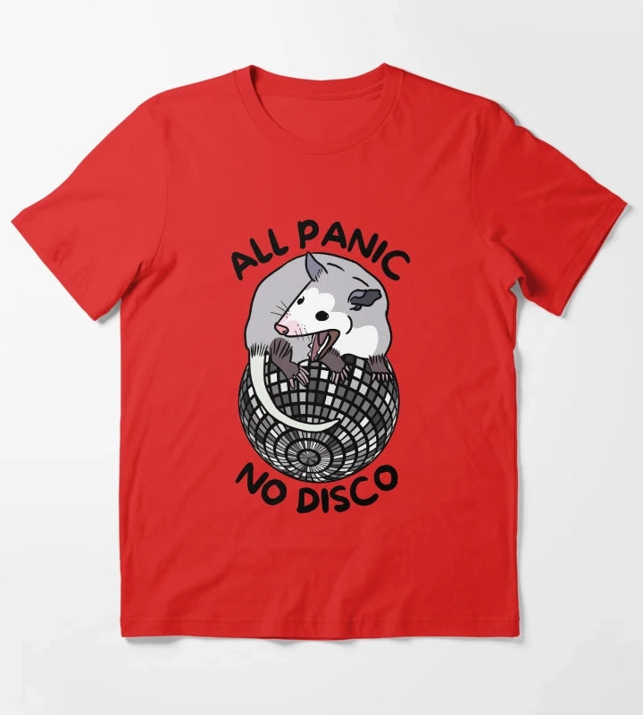 Opossum All Panic No Disco Funny Screaming T-Shirt Red