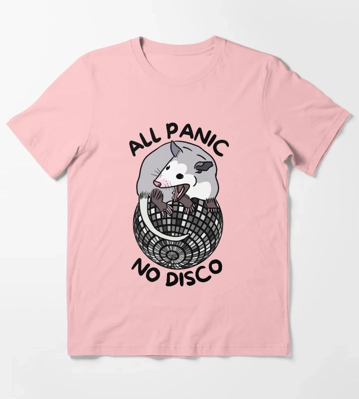 Opossum All Panic No Disco Funny Screaming T-Shirt Dark Grey