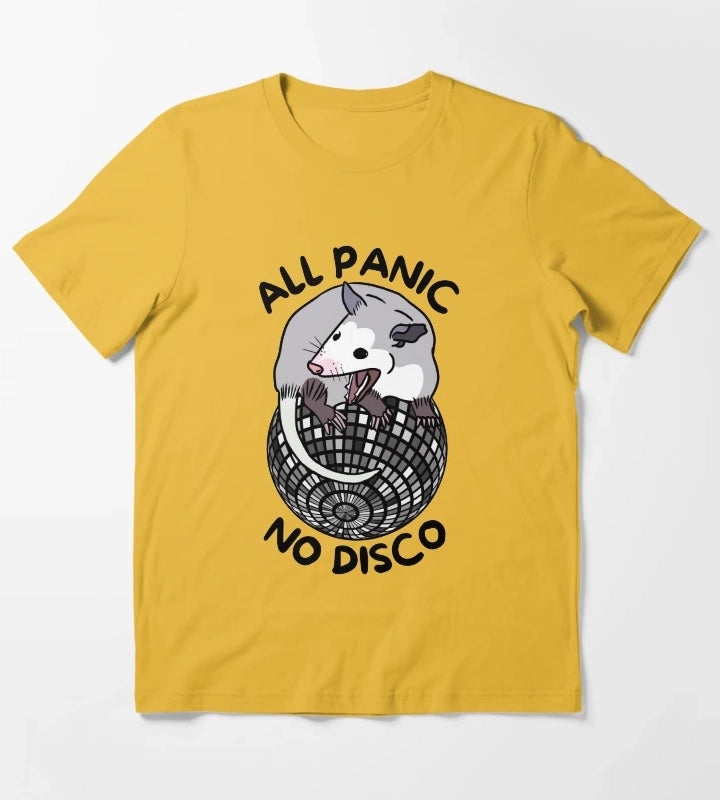 Opossum All Panic No Disco Funny Screaming T-Shirt Yellow