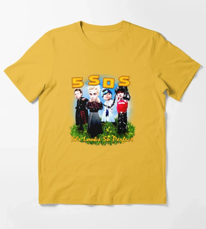 Orange Typography With Funny Face Member T-Shirt Yellow