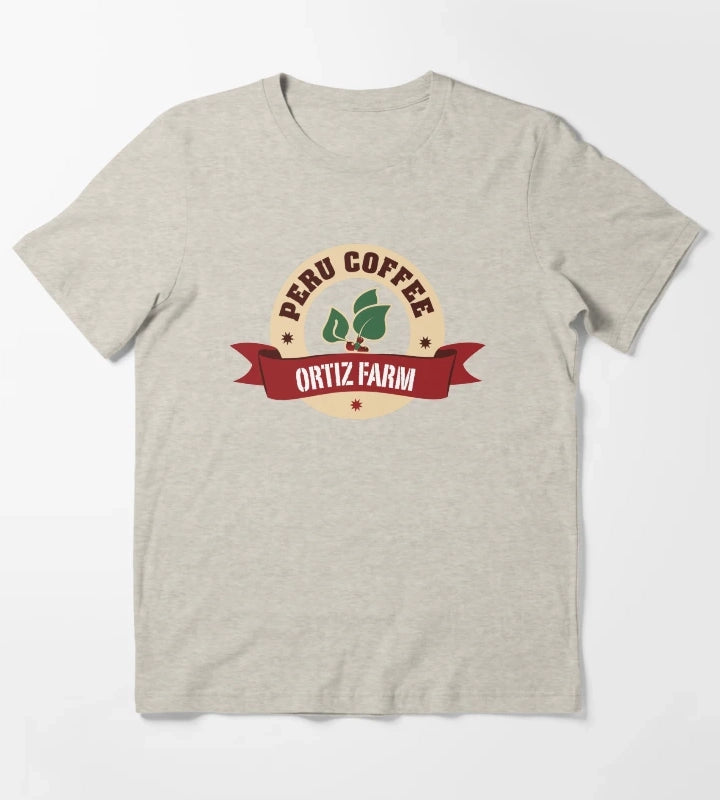 Ortiz Farm Peru Coffee logo Tekken T-Shirt Cream