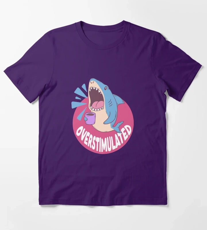 Overstimulated Shark T-Shirt Purple