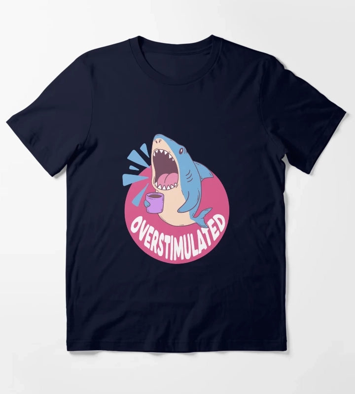Overstimulated Shark T-Shirt Navy