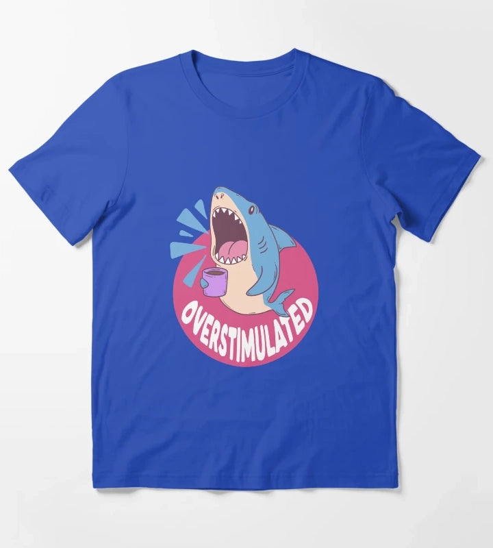 Overstimulated Shark T-Shirt Blue