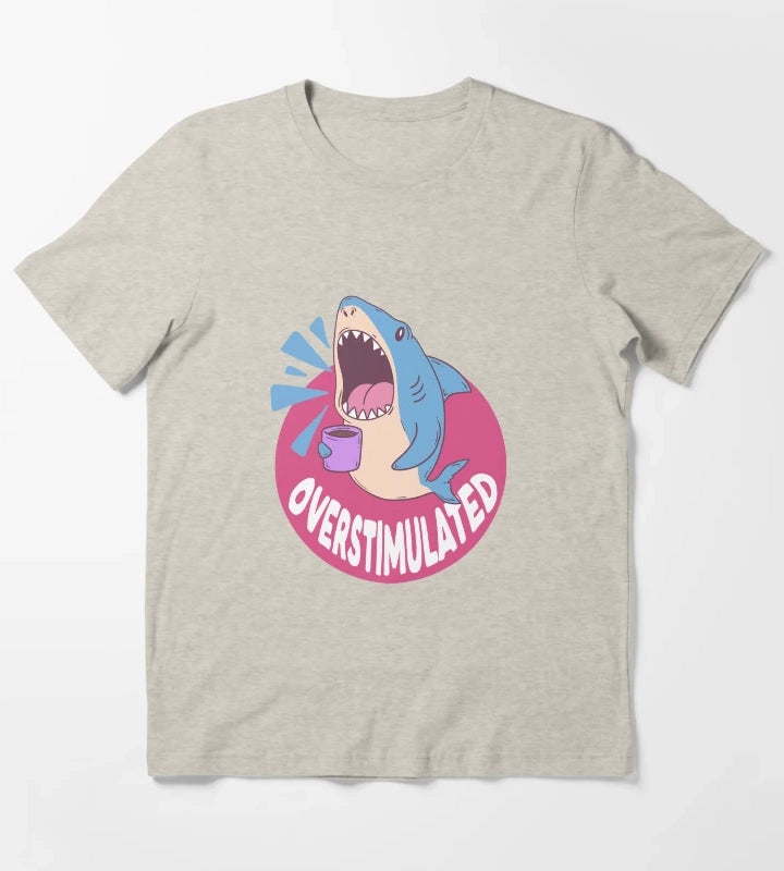 Overstimulated Shark T-Shirt Cream