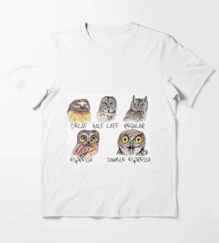 Owl Caffeine Scale funny coffee owls T-Shirt White