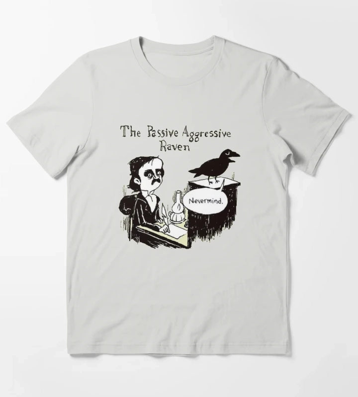 PASSIVE AGGRESSIVE RAVEN T-Shirt Light Grey
